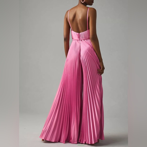 Ieena for Mac Duggal Pleated Satin Jumpsuit - Picture 4 of 6